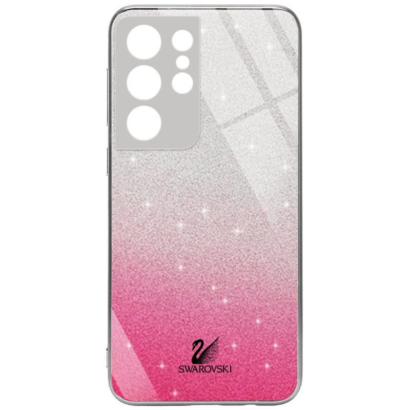 

TPU+Glass чехол Swarovski Full Camera для Samsung Galaxy S21 Ultra Малиновый (181416)