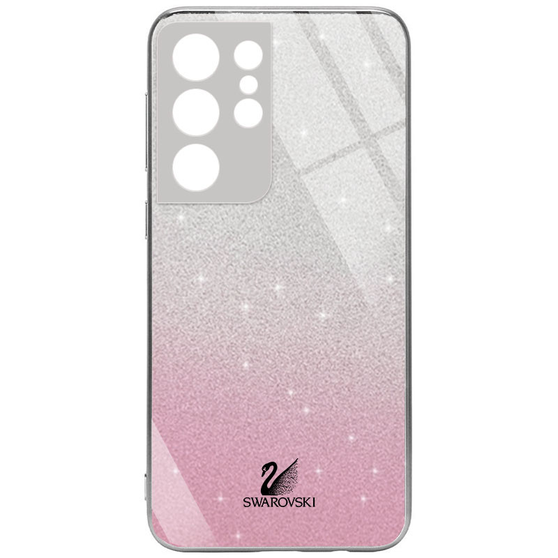 

TPU+Glass чехол Swarovski Full Camera для Samsung Galaxy S21 Ultra Розовый (181417)