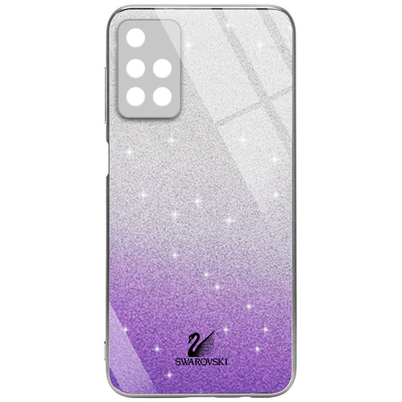 

TPU+Glass чехол Swarovski Full Camera для Xiaomi Redmi 10 Фиолетовый (194087)