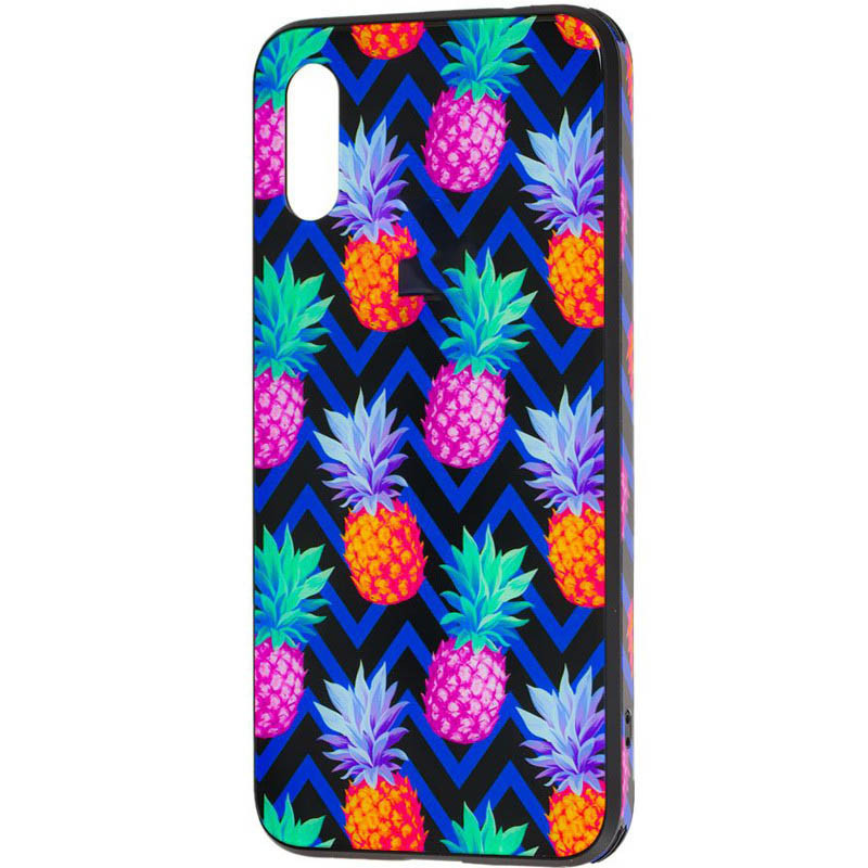 

TPU+Glass чехол Cute Print для Samsung Galaxy A10 (A105F) Ананасы (109487)