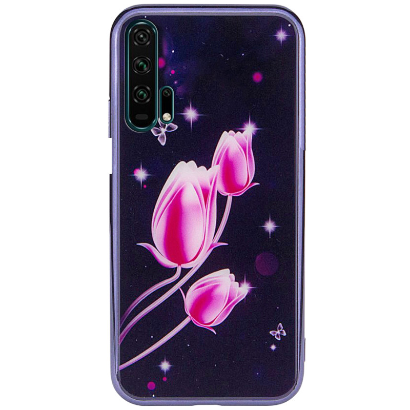 

TPU+Glass чехол Fantasy с глянцевыми торцами для Huawei Honor 20 Pro Тюльпаны (119523)