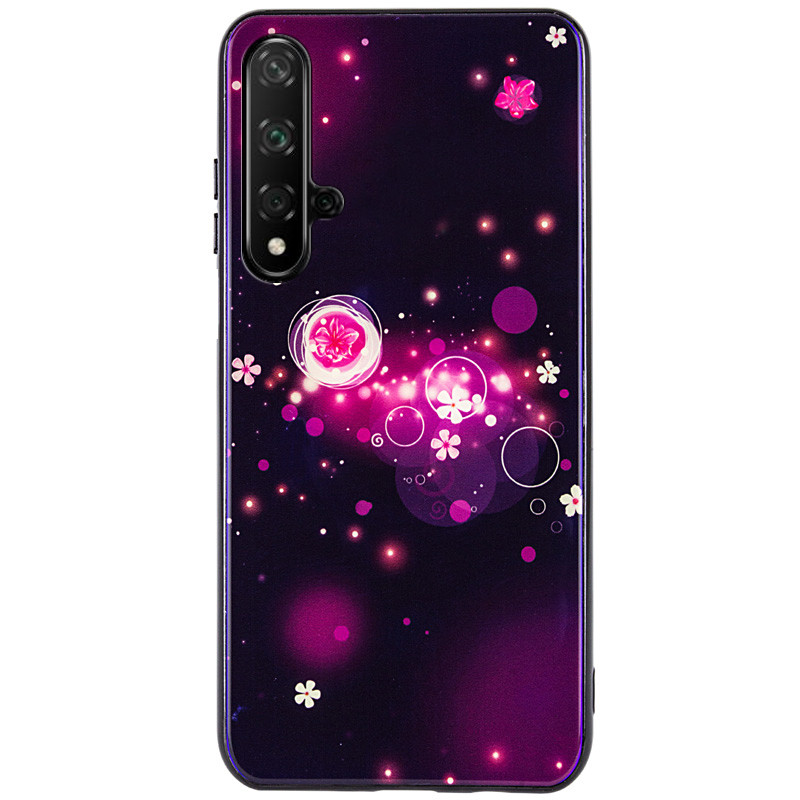 

TPU+Glass чехол Fantasy с глянцевыми торцами для Huawei Honor 20 / Nova 5T Пузырьки и цветы (116699)