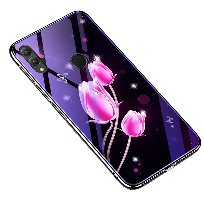 

TPU+Glass чехол Fantasy с глянцевыми торцами для Huawei Honor 8X Тюльпаны (91329)