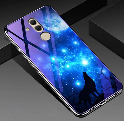 

TPU+Glass чехол Fantasy с глянцевыми торцами для Huawei Mate 20 lite Лунная ночь (96226)