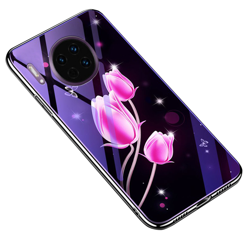 

TPU+Glass чехол Fantasy с глянцевыми торцами для Huawei Mate 30 Pro Тюльпаны (115225)