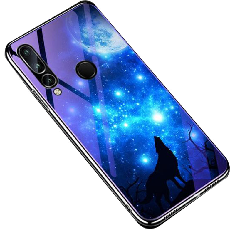 

TPU+Glass чехол Fantasy с глянцевыми торцами для Huawei Nova 4 Лунная ночь (96241)