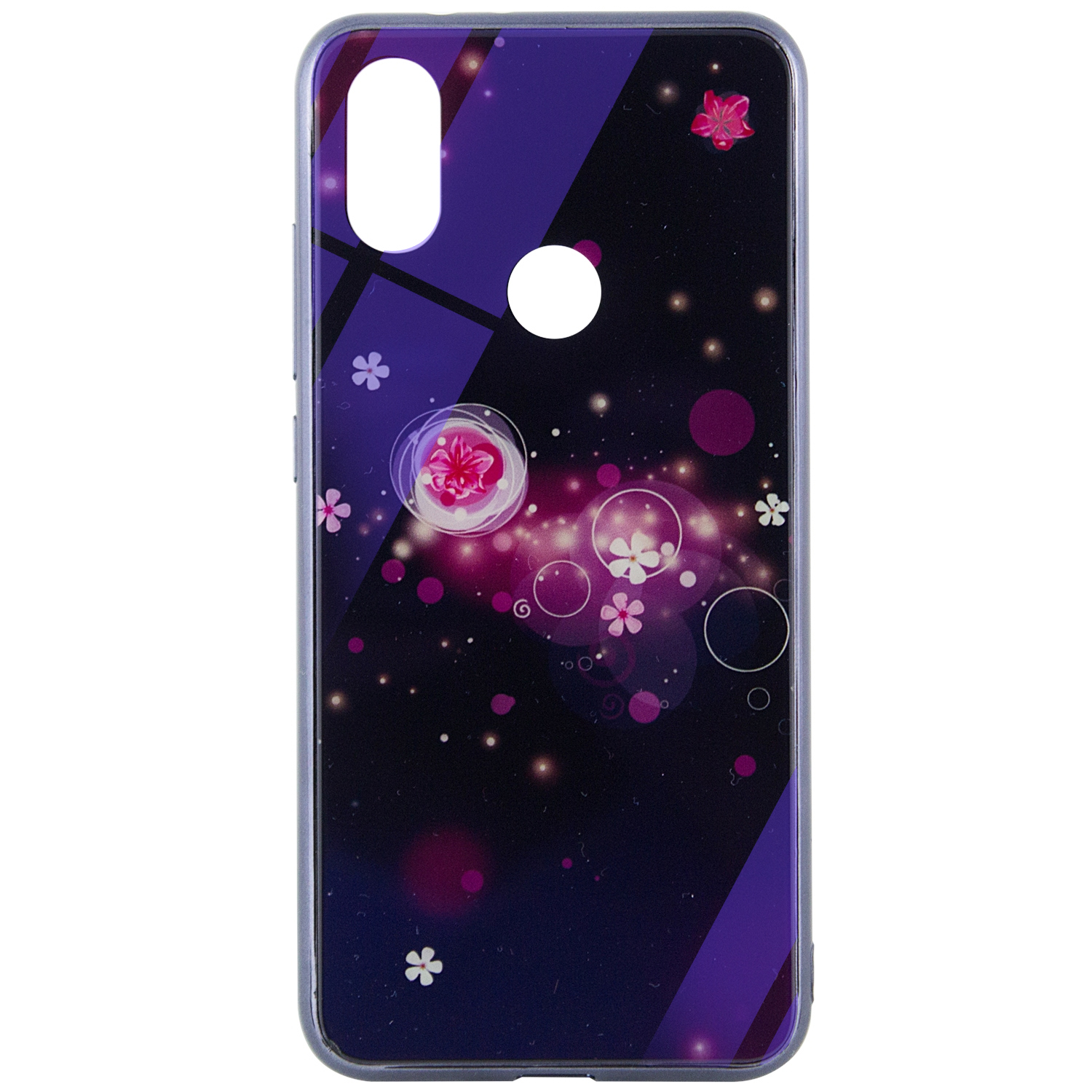 

TPU+Glass чехол Fantasy с глянцевыми торцами для Huawei Y9 Prime (2019) Пузырьки и цветы (108228)