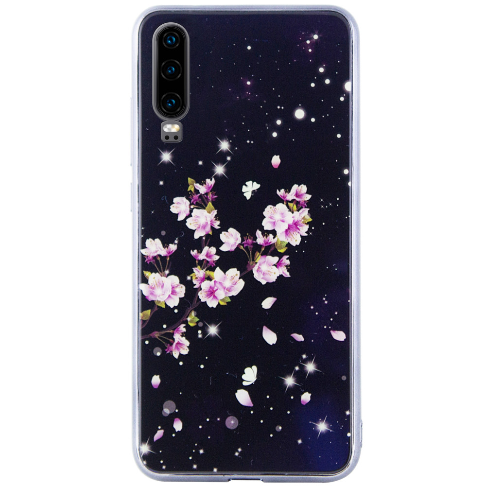 

TPU+Glass чехол Fantasy с глянцевыми торцами для Huawei P30 Цветение (101818)