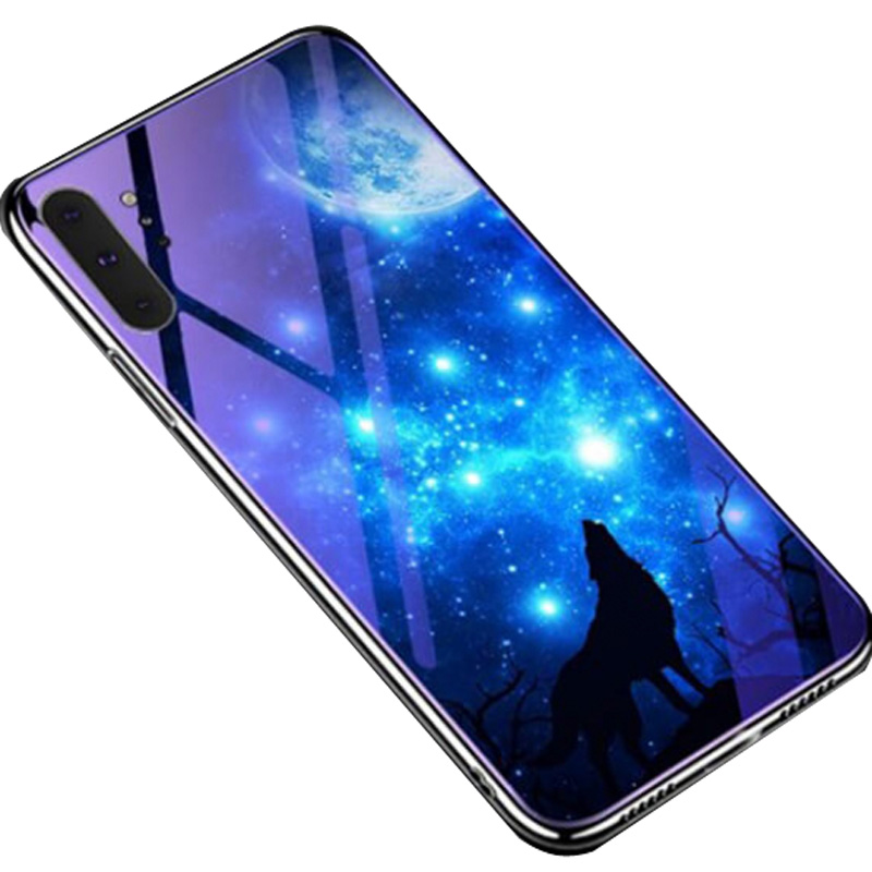 

TPU+Glass чехол Fantasy с глянцевыми торцами для Samsung Galaxy Note 10 Plus Лунная ночь (109848)