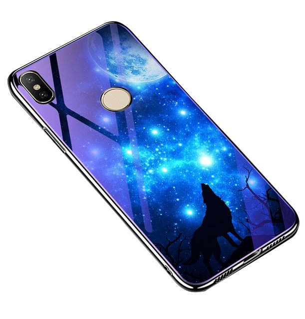 

TPU+Glass чехол Fantasy с глянцевыми торцами для Xiaomi Mi 8 Лунная ночь (88551)