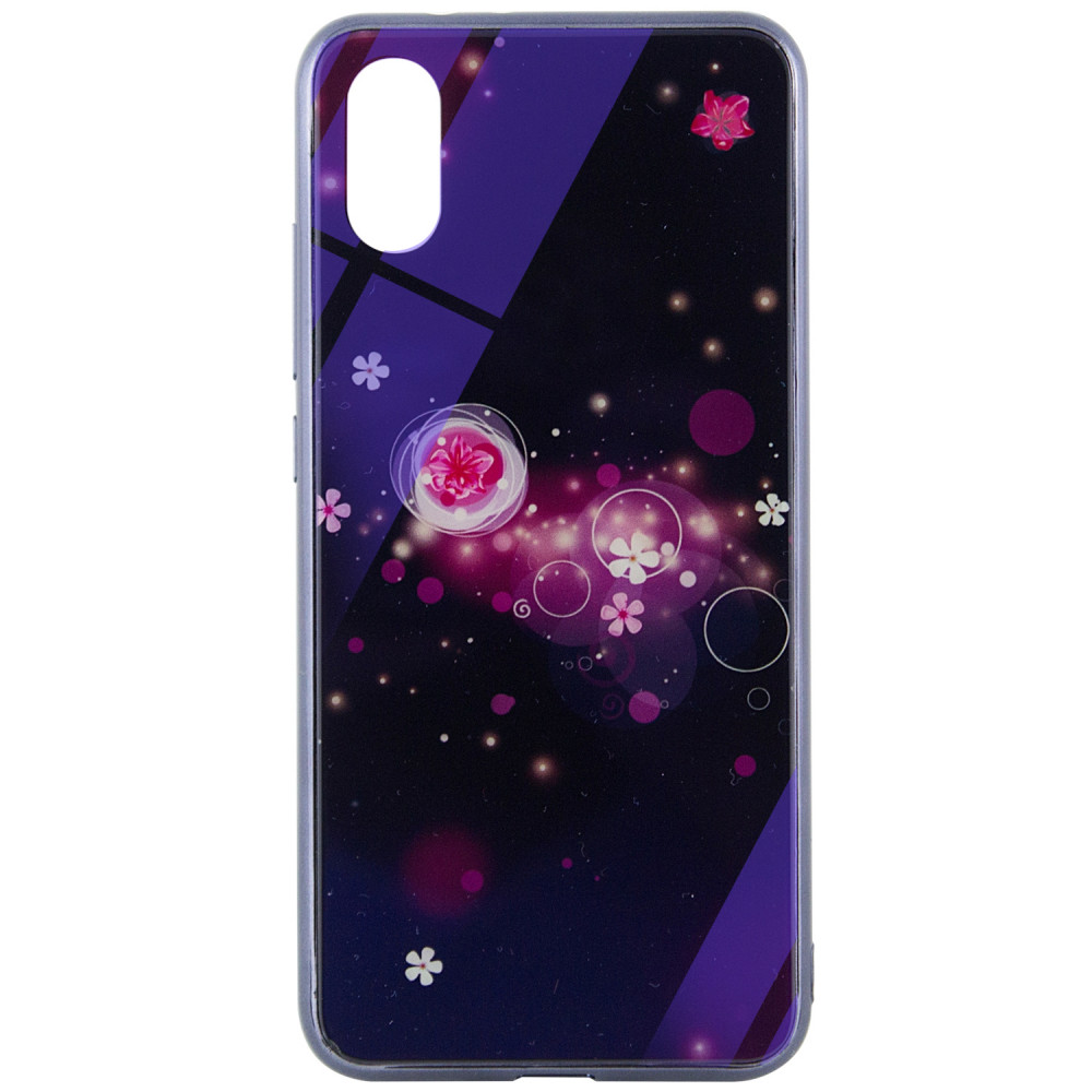 

TPU+Glass чехол Fantasy с глянцевыми торцами для Xiaomi Redmi 7A Пузырьки и цветы (108243)