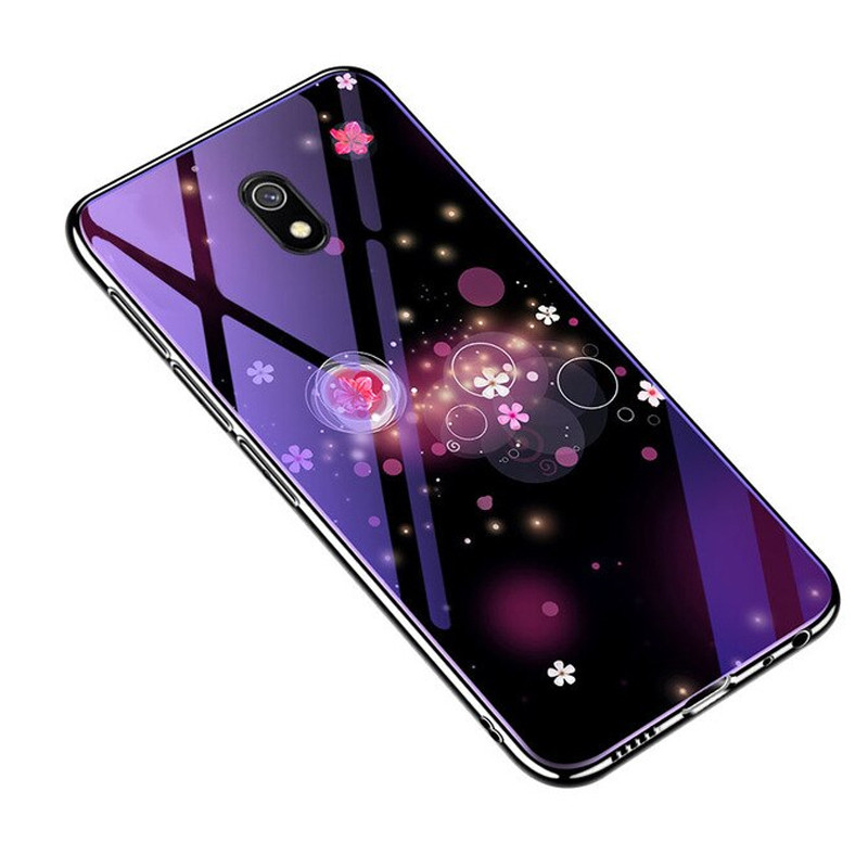 

TPU+Glass чохол Fantasy з глянсовими торцями для Xiaomi Redmi 8A (Пузырьки и цветы)