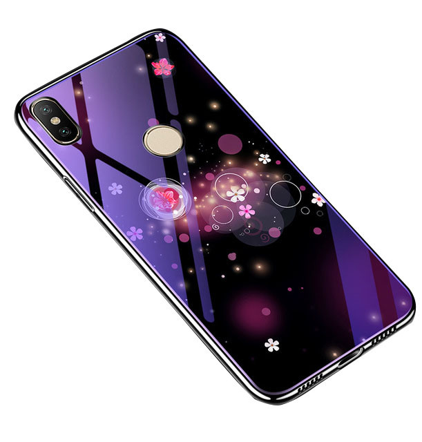 

TPU+Glass чехол Fantasy с глянцевыми торцами для Xiaomi Redmi Note 5 Pro / Note 5 (DC) Пузырьки и цветы (82362)