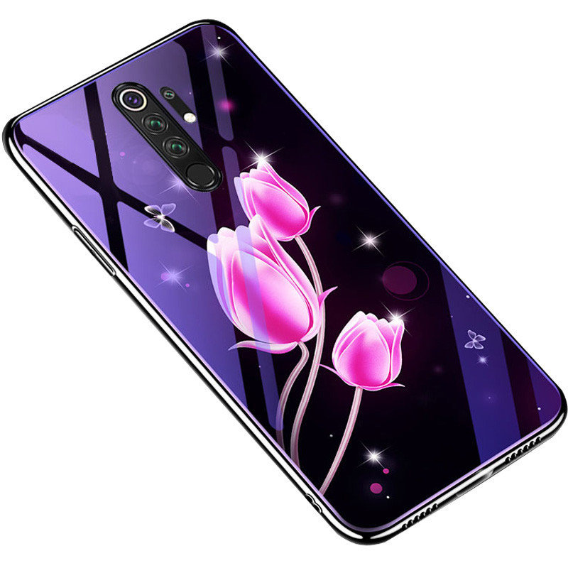 

TPU+Glass чехол Fantasy с глянцевыми торцами для Xiaomi Redmi Note 8 Pro Тюльпаны (111930)