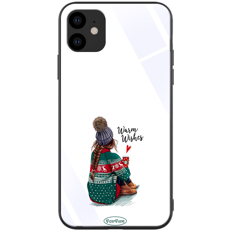 

TPU+Glass чехол ForFun для Apple iPhone 11 (6.1") Warm Wishes / Белый (119233)