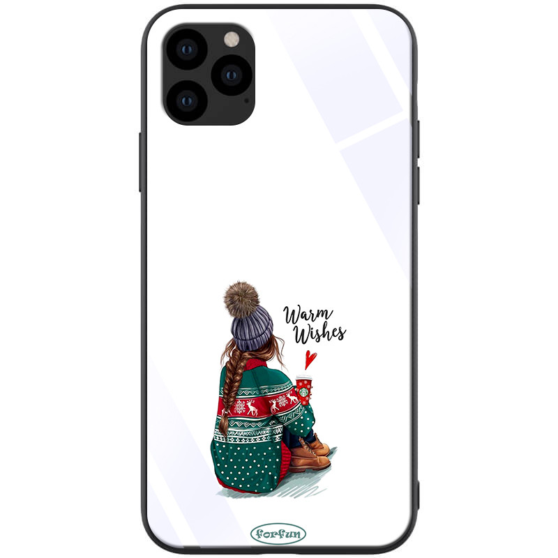 

TPU+Glass чохол ForFun для Apple iPhone 11 Pro (5.8") (Warm Wishes / білий)