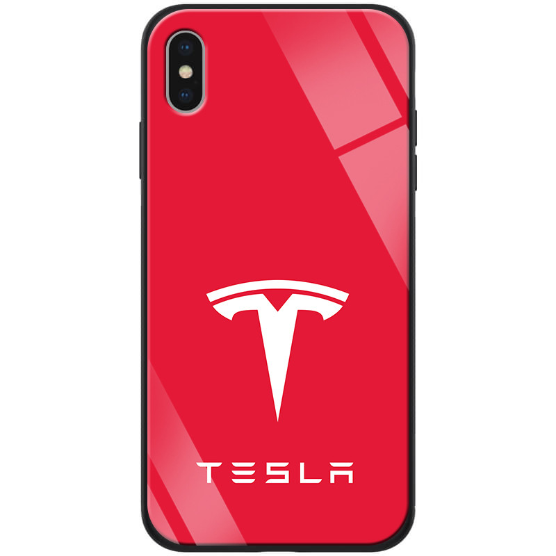 

TPU+Glass чехол ForFun для Apple iPhone X / XS (5.8") Красный/Тесла (119269)