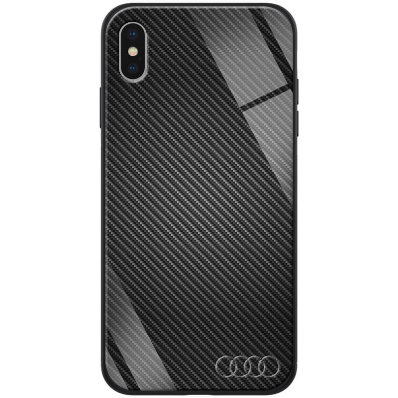 

TPU+Glass чохол ForFun для Apple iPhone XS Max (6.5") (Чорний карбон/ауді)