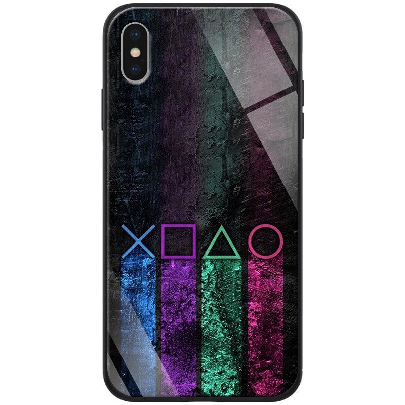 

TPU+Glass чохол ForFun для Apple iPhone XS Max (6.5") (Разноцветный PS / малиновий)