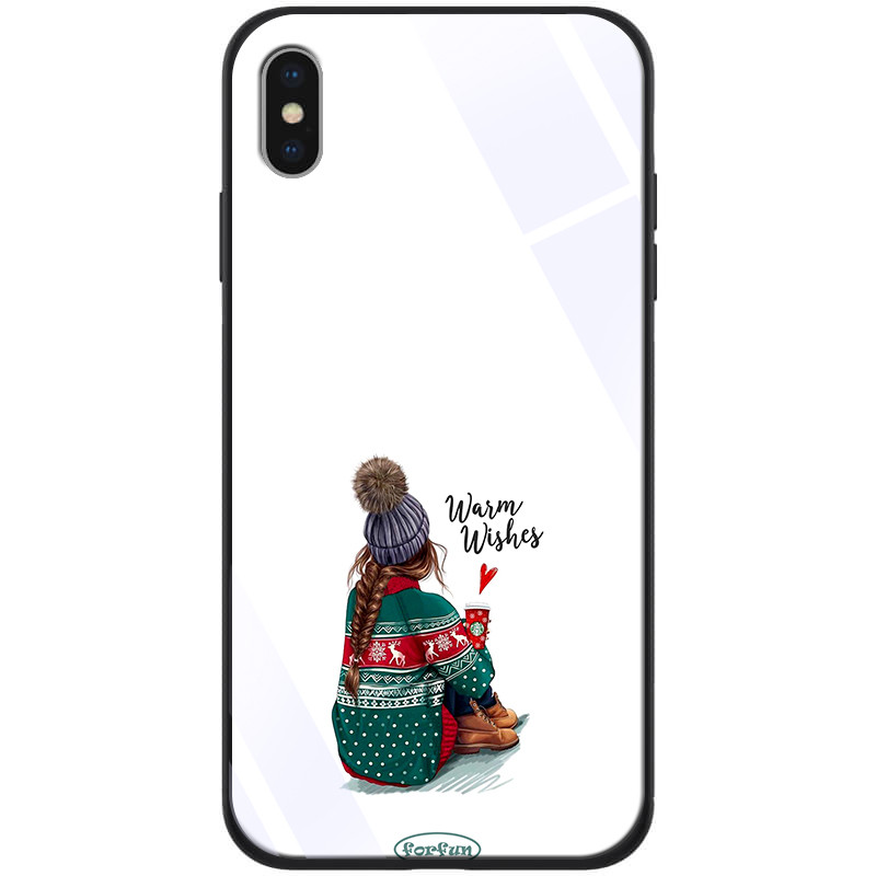 

TPU+Glass чохол ForFun для Apple iPhone XS Max (6.5") (Warm Wishes / білий)