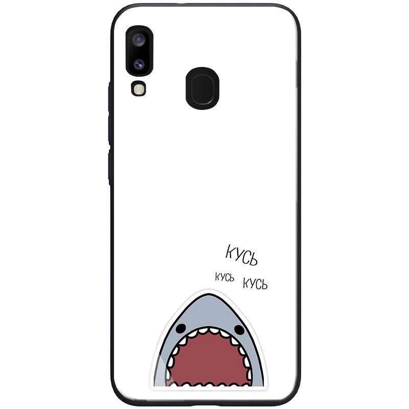 

TPU+Glass чехол ForFun для Samsung Galaxy A20 (A205F) Кусь / Белый (109858)