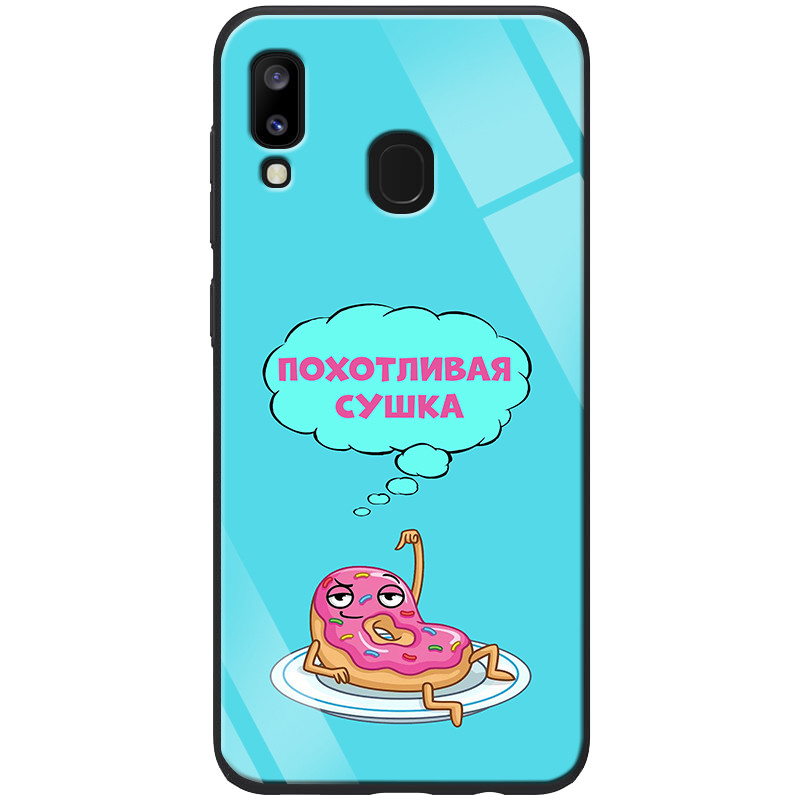 

TPU+Glass чехол ForFun для Samsung Galaxy A20 (A205F) Похотливая сушка / Голубой (109108)