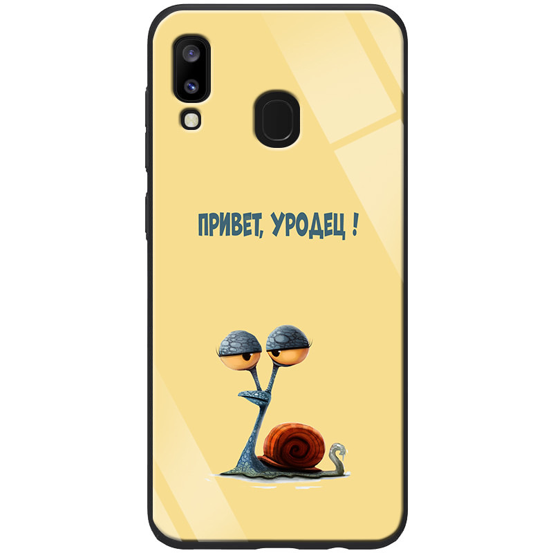 

TPU+Glass чехол ForFun для Samsung Galaxy A20 / A30 Привет уродец / Желтый (109109)