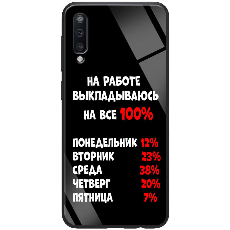 

TPU+Glass чехол ForFun для Samsung Galaxy A50 (A505F) / A50s / A30s На работе / Черный (109118)