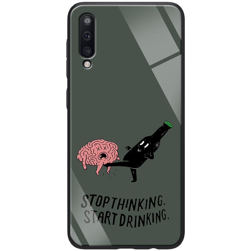 

TPU+Glass чехол ForFun для Samsung Galaxy A30s Stopthinking / Серый (109112)