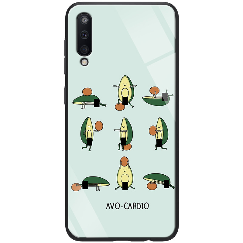 

TPU+Glass чехол ForFun для Samsung Galaxy A70 (A705F) Авокардио / Голубой (109124)