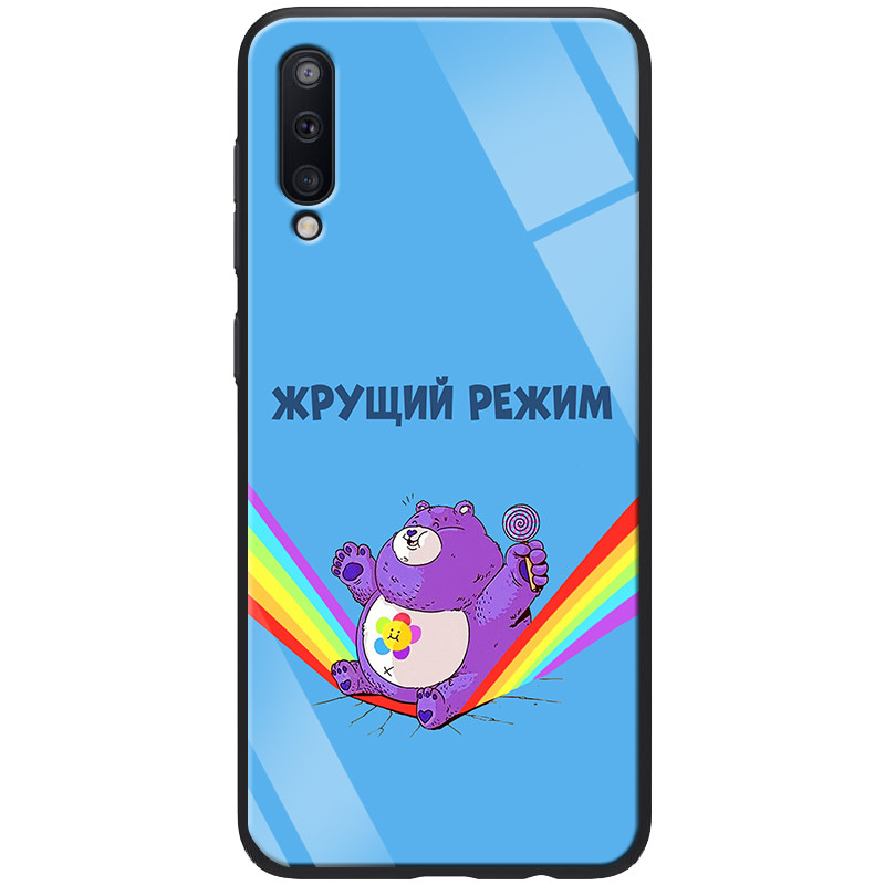 

TPU+Glass чехол ForFun для Samsung Galaxy A70 (A705F) Жрущий режим / Синий (109128)