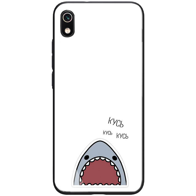 

TPU+Glass чехол ForFun для Xiaomi Redmi 7A Кусь / Белый (110745)