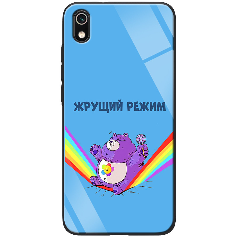 

TPU+Glass чехол ForFun для Xiaomi Redmi 7A Жрущий режим / Синий (109161)