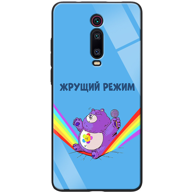 

TPU+Glass чехол ForFun для Xiaomi Mi 9T Pro Жрущий режим / Синий (109172)