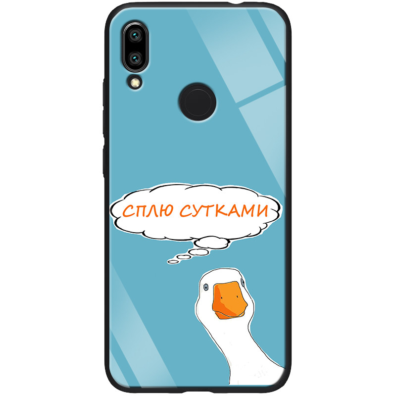 

TPU+Glass чехол ForFun для Xiaomi Redmi Note 7 / Note 7 Pro / Note 7s Сплю сутками / Голубой (109187)