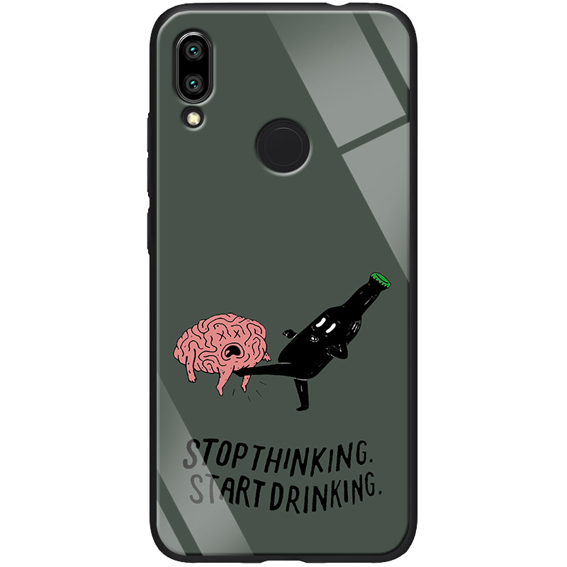 

TPU+Glass чехол ForFun для Xiaomi Redmi Note 7s Stopthinking / Серый (109178)