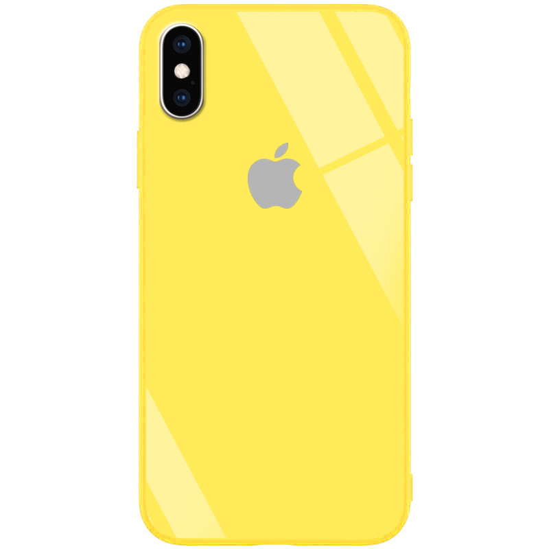 

TPU+Glass чохол GLOSSY Logo series для Apple iPhone XS Max (6.5") (Жовтий / Yellow)