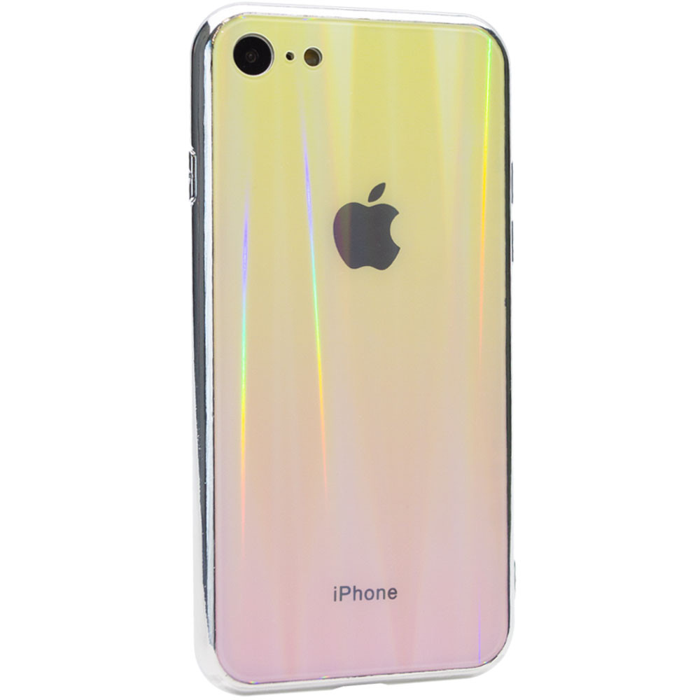 

TPU+Glass чехол Gradient Aurora с лого для Apple iPhone SE (2020) Золотой / Розовый (119593)