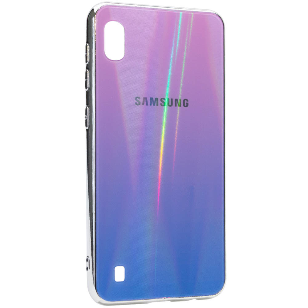 

TPU+Glass чехол Gradient Aurora с лого для Samsung Galaxy A10 (A105F) Фиолетовый (108988)