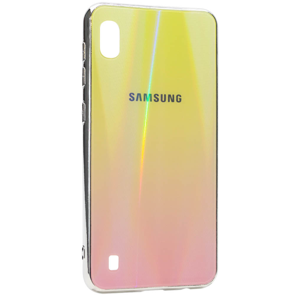

TPU+Glass чехол Gradient Aurora с лого для Samsung Galaxy A10 (A105F) Розовый (108987)