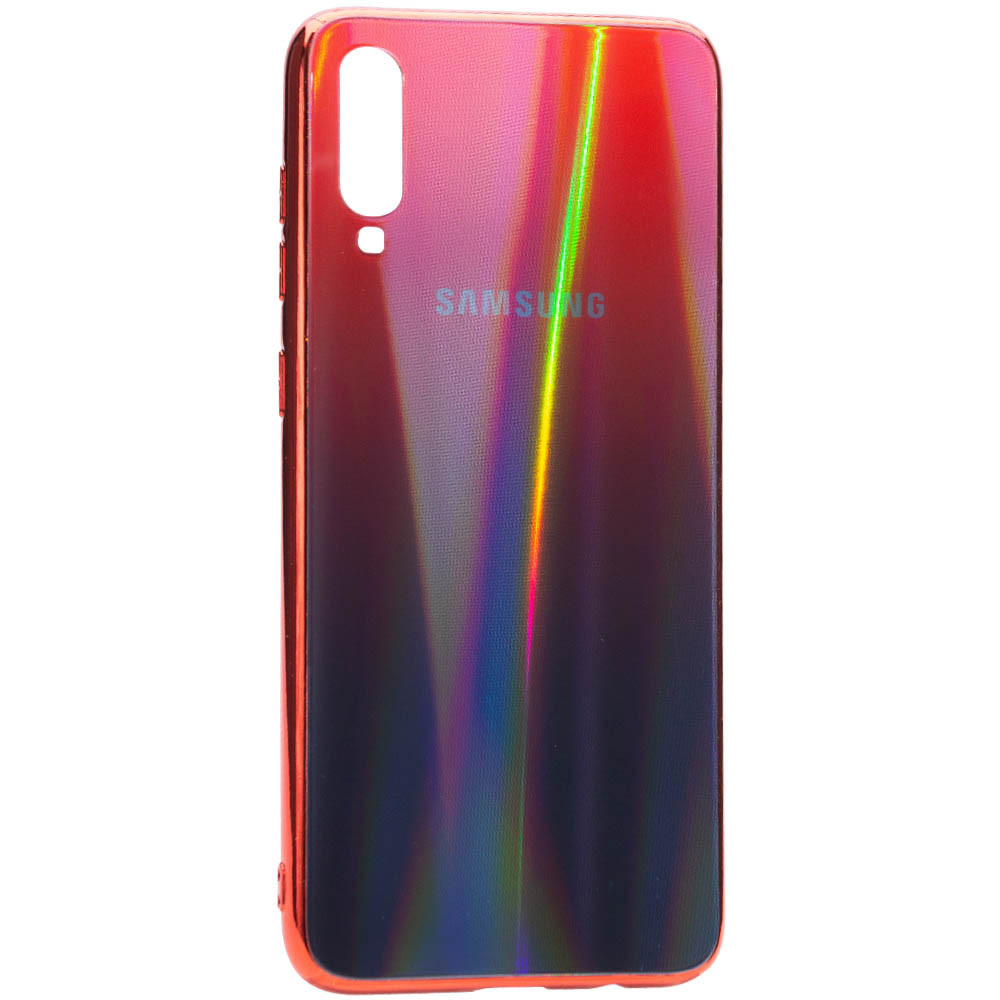 

TPU+Glass чехол Gradient Aurora с лого для Samsung Galaxy A70 (A705F) Красный (109004)