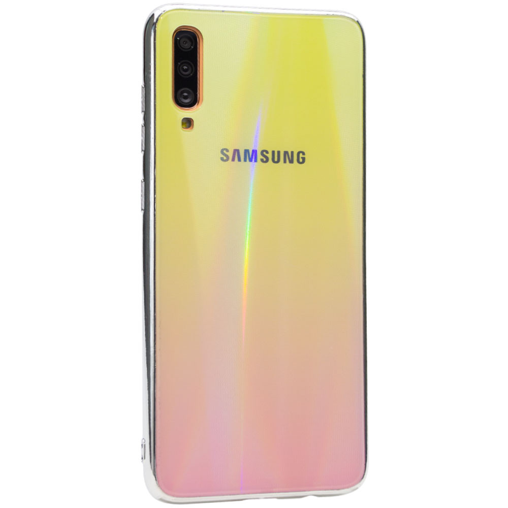 

TPU+Glass чехол Gradient Aurora с лого для Samsung Galaxy A70 (A705F) Розовый (109005)