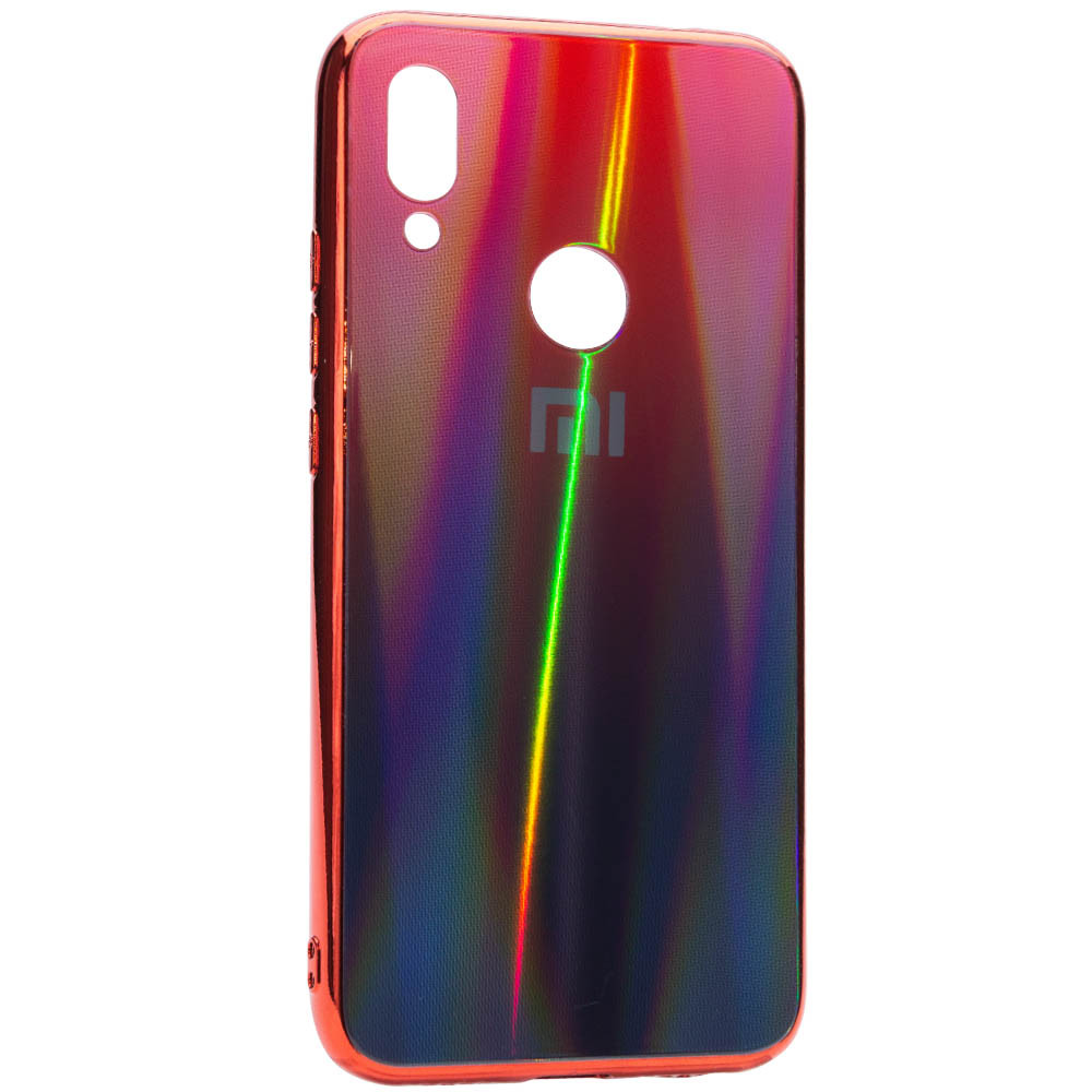 

TPU+Glass чехол Gradient Aurora с лого для Xiaomi Redmi 7 Красный (109022)