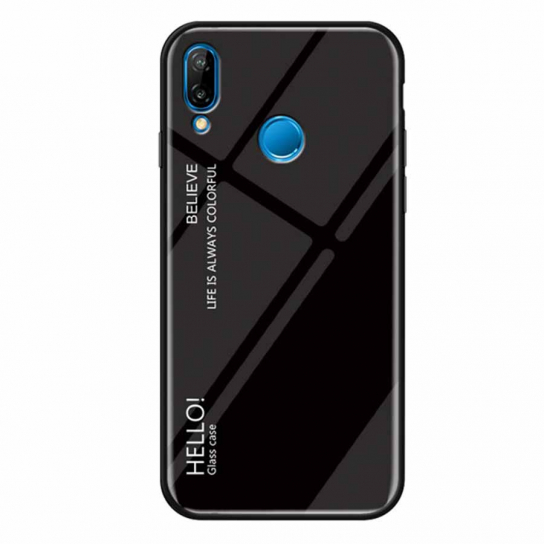 

TPU+Glass чехол Gradient HELLO для Huawei Nova 3i Черный (91534)