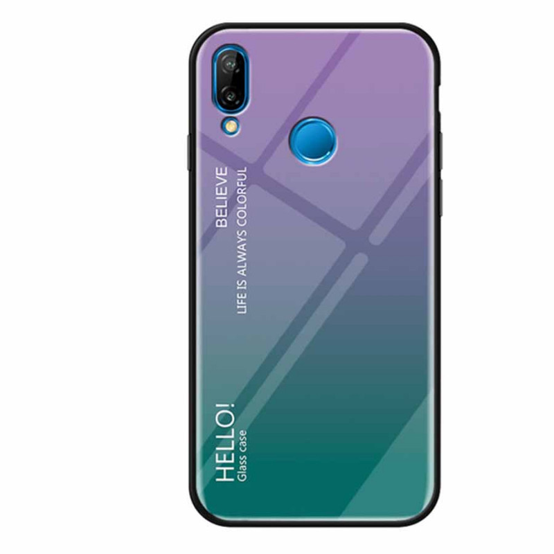 

TPU+Glass чехол Gradient HELLO для Huawei P Smart+ (nova 3i) Фиолетовый (91533)