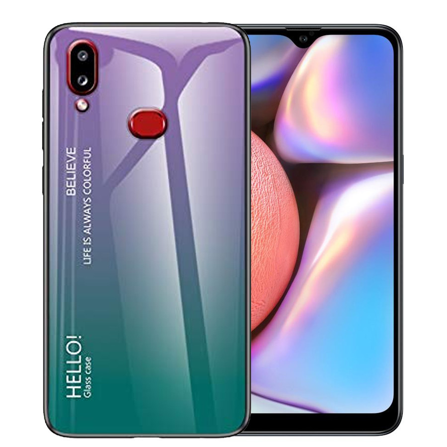 

TPU+Glass чехол Gradient HELLO для Samsung Galaxy A10s Фиолетовый (119432)