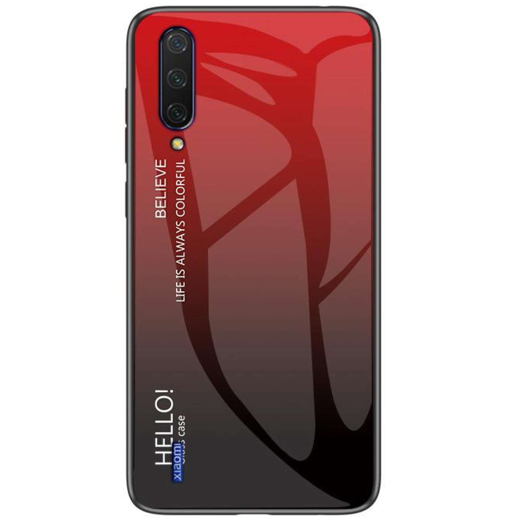 

TPU+Glass чехол Gradient HELLO для Xiaomi Mi 9 Lite Красный (109051)