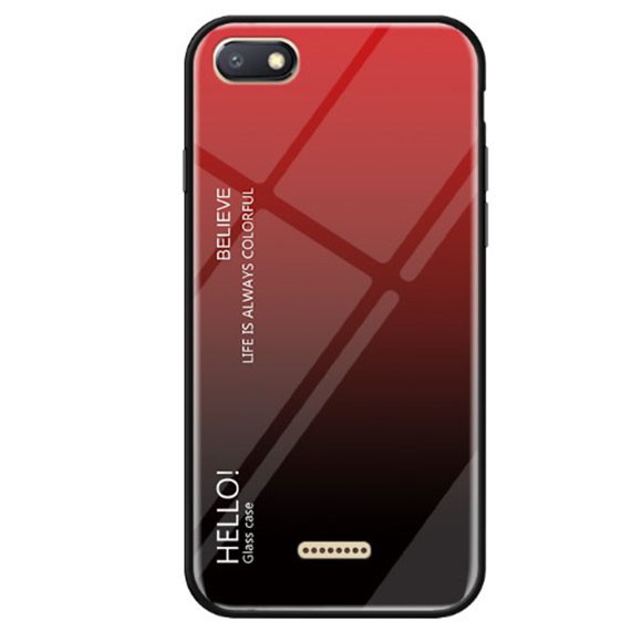 

TPU+Glass чехол Gradient HELLO для Xiaomi Redmi 6A Красный (87915)
