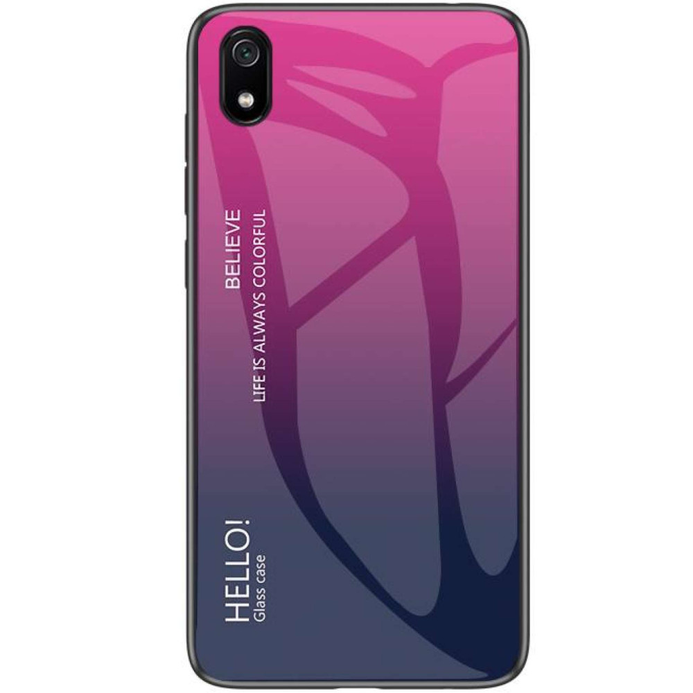 

TPU+Glass чехол Gradient HELLO для Xiaomi Redmi 7A Малиновый (104848)