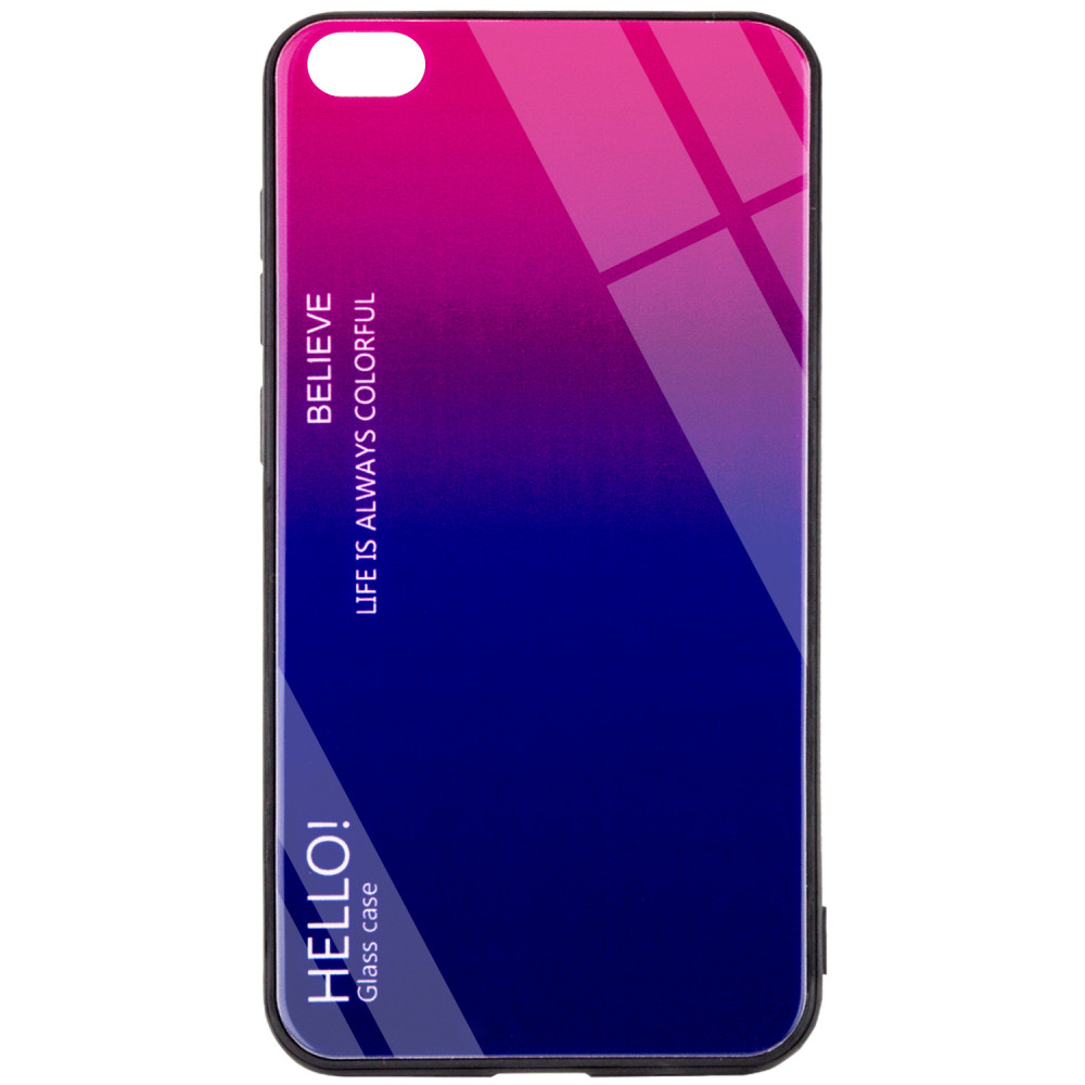 

TPU+Glass чехол Gradient HELLO для Xiaomi Redmi Go Малиновый (102701)
